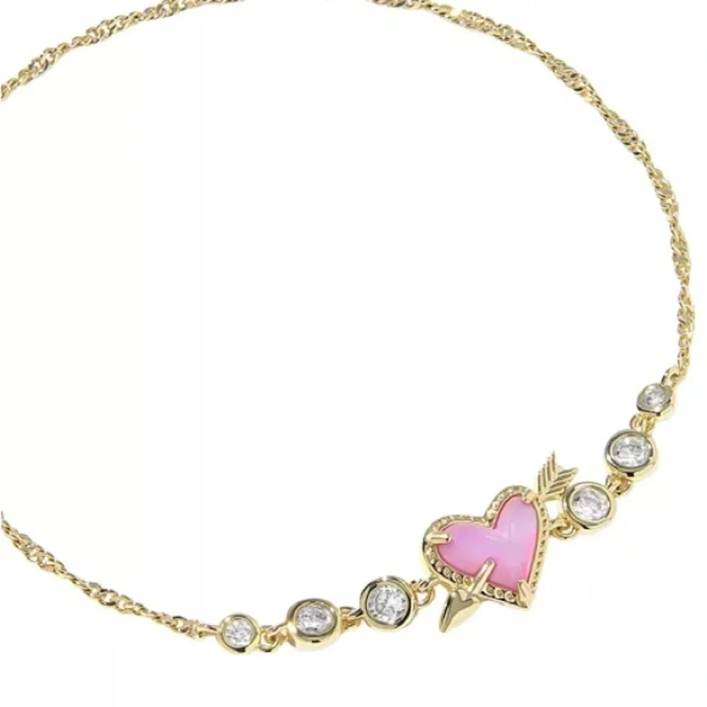 Kendra Scott Opalescent Resin and Cubic Zirconia Ari Heart Arrow Tennis Bracelet